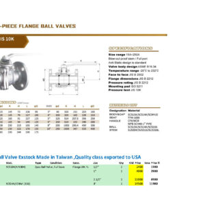 TWO-PIECE FLANGE BALL VALVES MODEL:F-602 10K